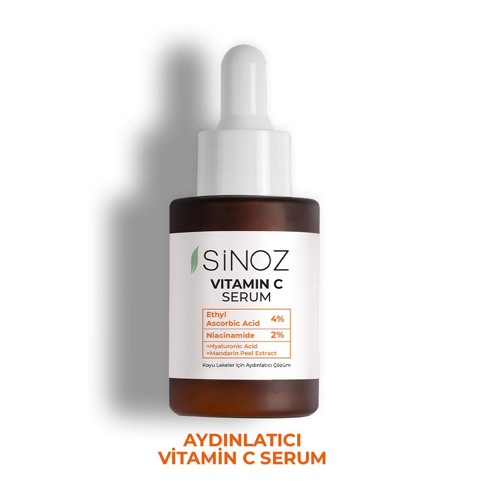 Sinoz Ton Eşitleyici Aydınlatıcı Vitamin C %4 + Niacinamide %2 Yüz Serumu 30 ml Tüm Ciltler İçin