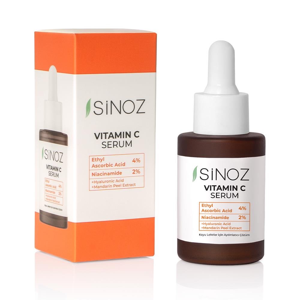 Sinoz Ton Eşitleyici Aydınlatıcı Vitamin C %4 + Niacinamide %2 Yüz Serumu 30 ml Tüm Ciltler İçin