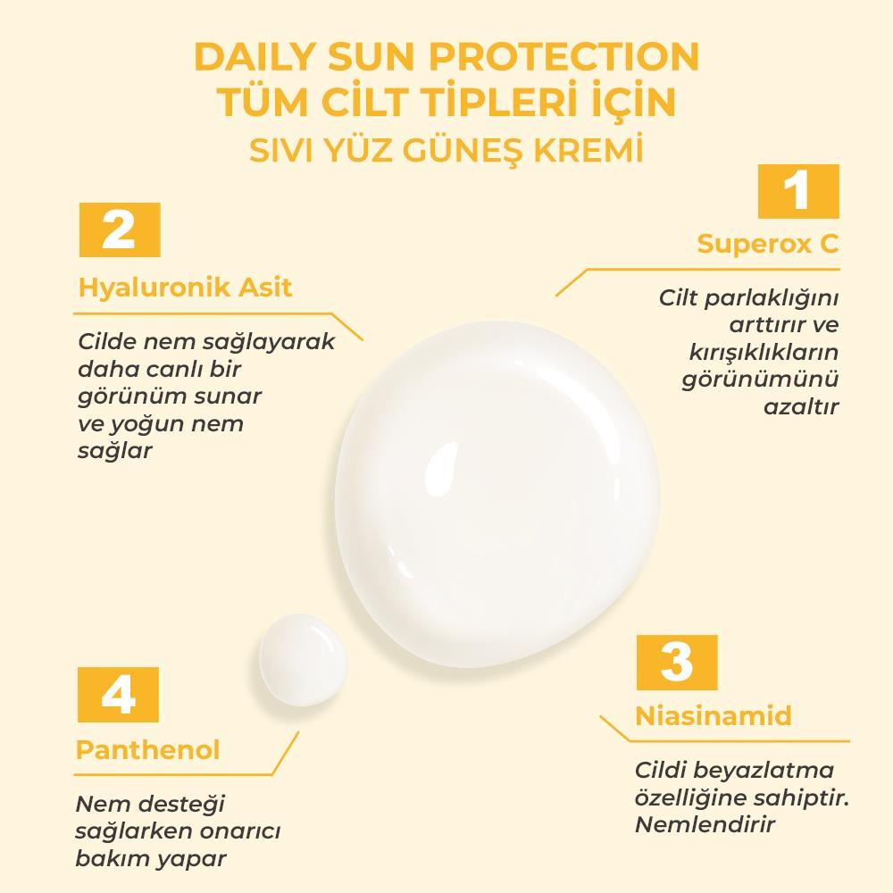 Sinoz Spf50+ Günlük Kullanım Fluid Güneş Kremi - Yeni Nesil Güneş Filtreleri Ile Hibrit Formül 50ml