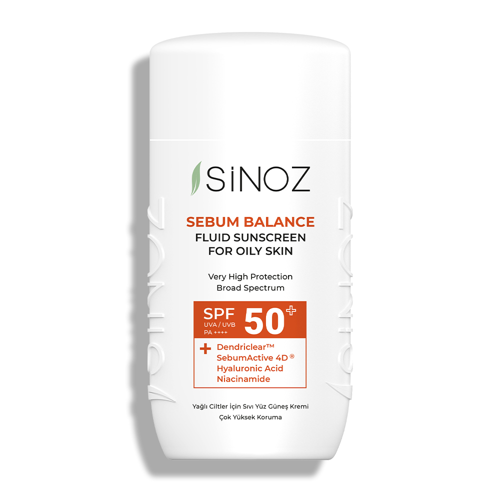 Sinoz Spf50+ Yağlı Ciltlere Özel Sıvı Güneş Kremi - Yeni Nesil Güneş Filtreleri ile Hibrit Formül 50ml