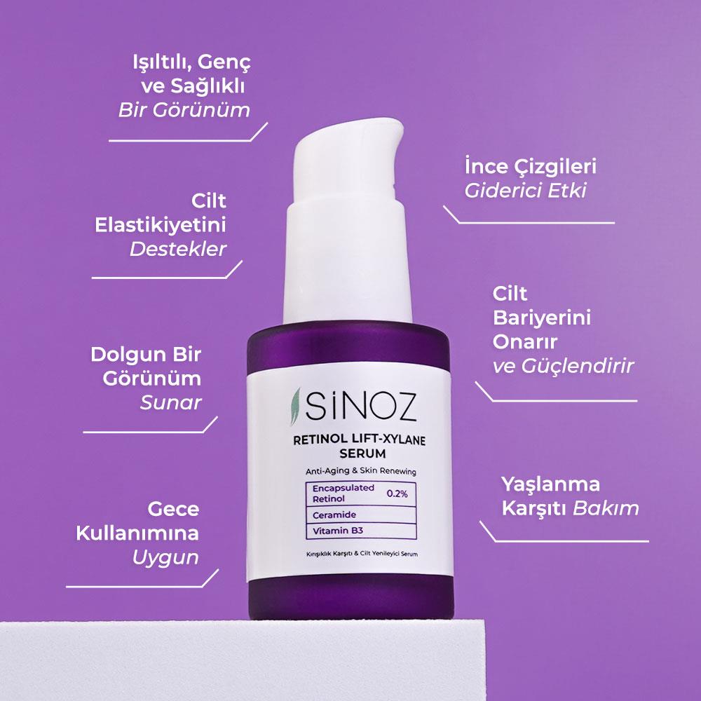 Sinoz Retinol Lift-Xylane Kırışıklık Karşıtı & Cilt Yenileyici Serum 30 Ml.