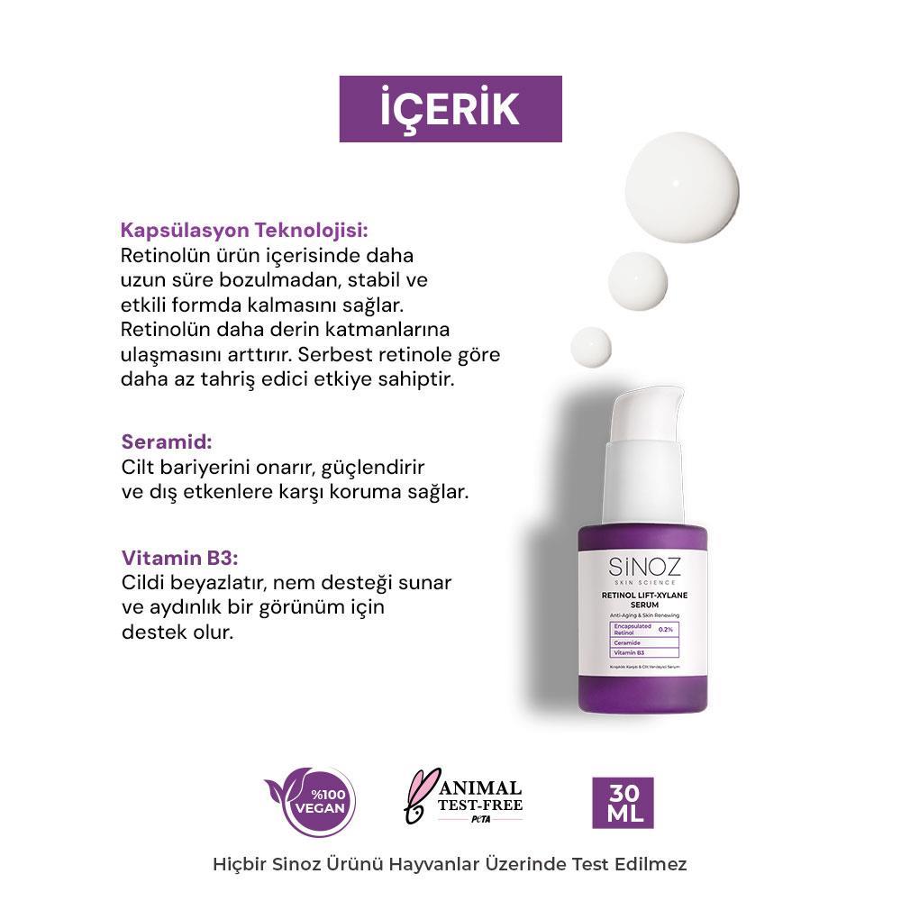 Sinoz Kırışıklık Karşıtı & Cilt Yenileyici Retinol Serum 30 ml