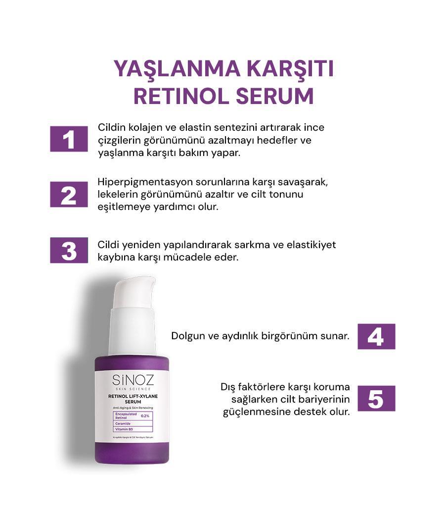 Sinoz Kırışıklık Karşıtı & Cilt Yenileyici Retinol Serum 30 ml