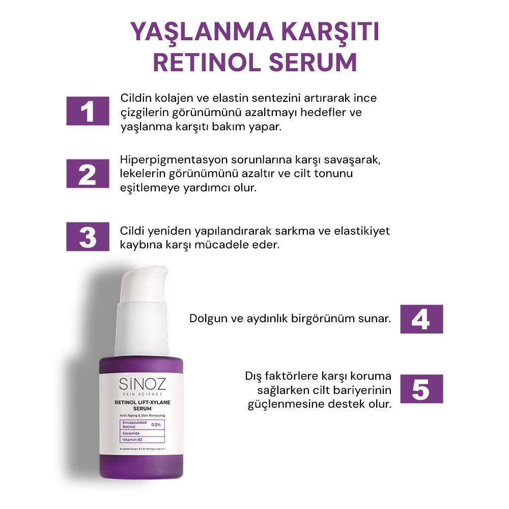 Sinoz Kırışıklık Karşıtı & Cilt Yenileyici Retinol Serum 30 ml