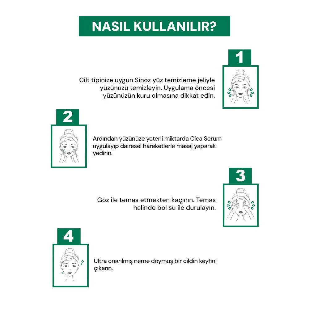 Sinoz Pure Cica Ultra Onarıcı ve Besleyici Bakım Serumu 30 ml
