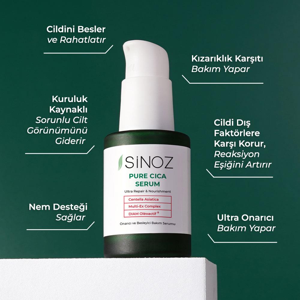 Sinoz Pure Cica Ultra Onarıcı ve Besleyici Bakım Serumu 30Ml.