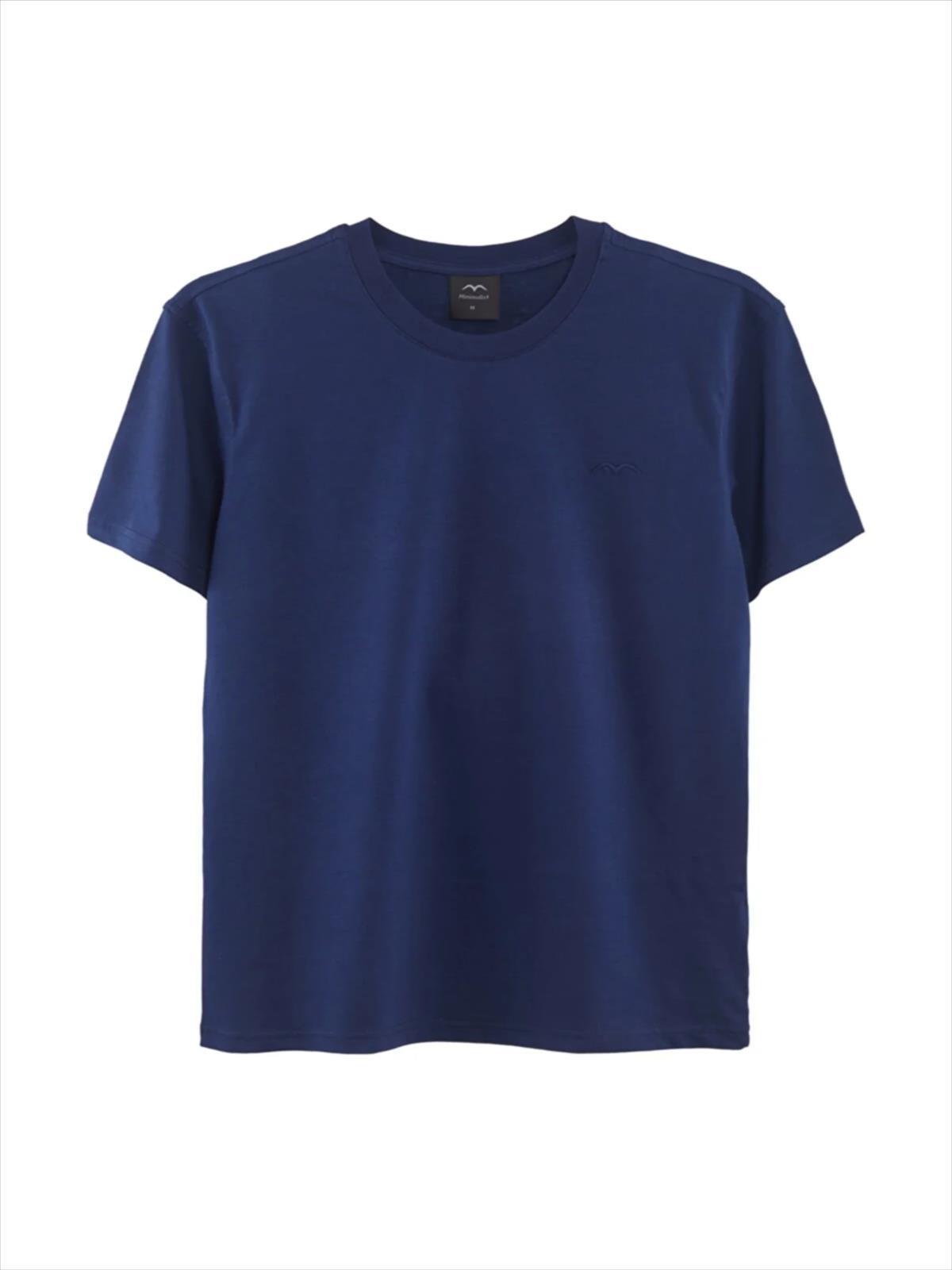 Unisex Lacivert Basic T-shirt - M	