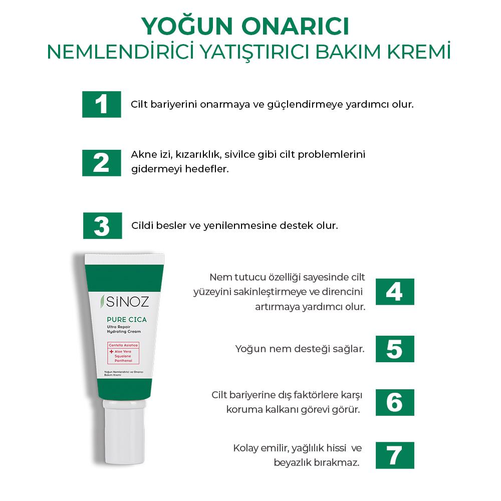 Sinoz Pure Cica Ultra Onarıcı ve Ton Eşitleyici Bakım Seti