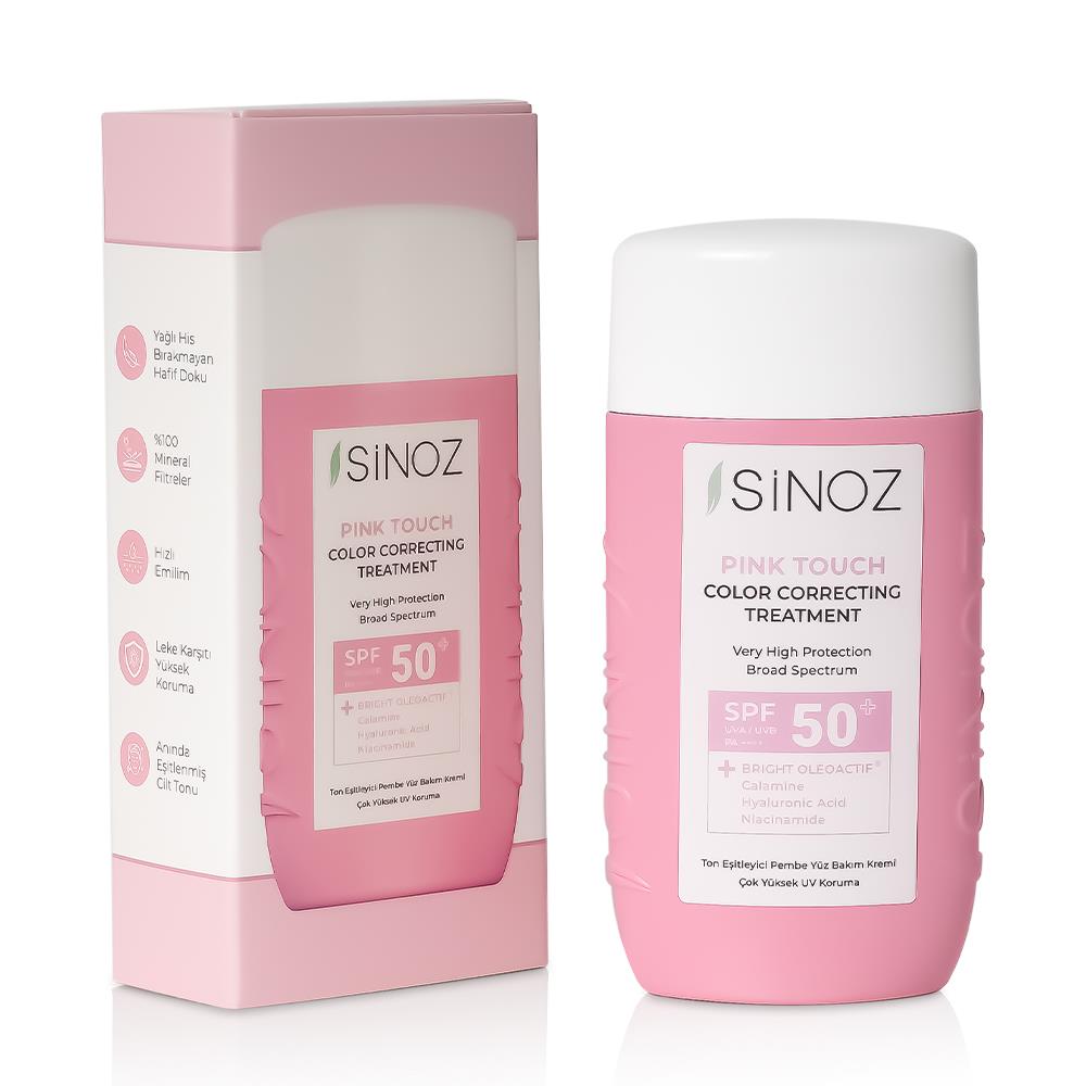 Sinoz Pink Touch Anında Ton Eşitleyici Pembe Yüz Bakım Kremi Spf50 - Mineral Güneş Filtreleri 50 ml