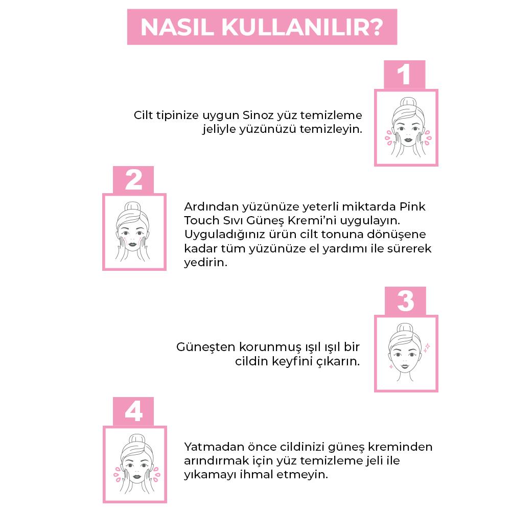 Sinoz Pink Touch Anında Ton Eşitleyici Pembe Yüz Bakım Kremi Spf50 - Mineral Güneş Filtreleri 50 ml