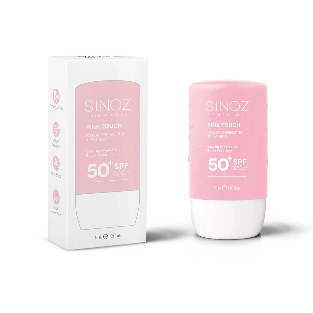 Sinoz Pink Touch Anında Ton Eşitleyici Sıvı Güneş Kremi SPF50+ Mineral Güneş Filtreleri 50 ml