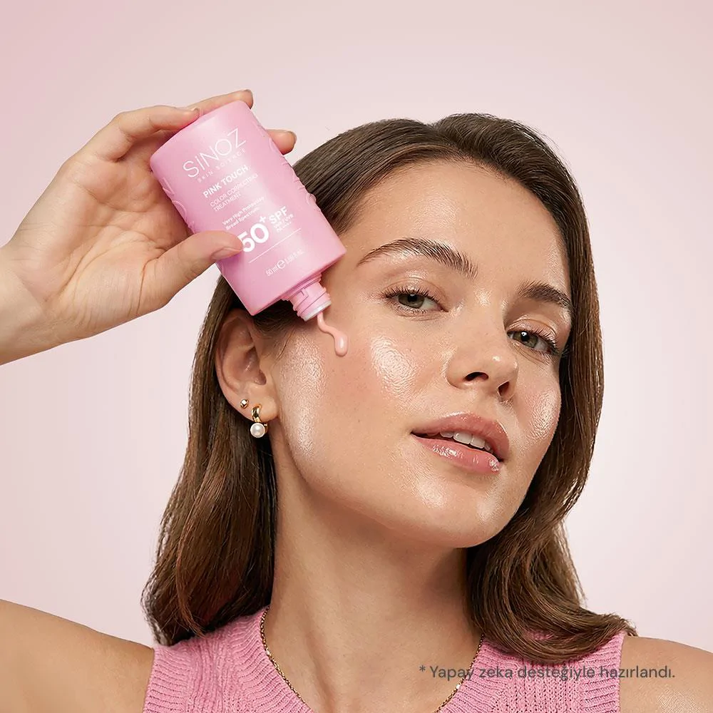 Sinoz Pink Touch Anında Ton Eşitleyici Sıvı Güneş Kremi SPF50+ Mineral Güneş Filtreleri 50 ml
