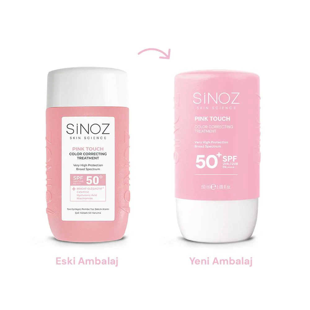 Sinoz Pink Touch Anında Ton Eşitleyici Sıvı Güneş Kremi SPF50+ Mineral Güneş Filtreleri 50 ml