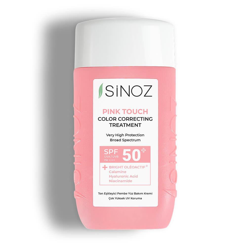 Sinoz Pink Touch Anında Ton Eşitleyici Sıvı Güneş Kremi SPF50+ Mineral Güneş Filtreleri 50 ml 