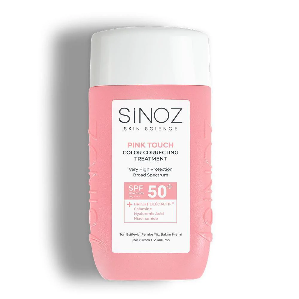 Sinoz Pink Touch Anında Ton Eşitleyici Sıvı Güneş Kremi SPF50+ Mineral Güneş Filtreleri 50 ml 