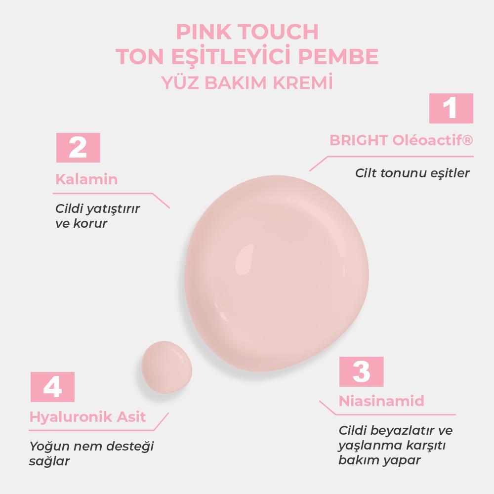 Sinoz Pink Touch Açık Tenlilere Özel Anında Ton Eşitleyici Yüz Bakım Kremi Spf50 - Mineral Güneş Filtresi