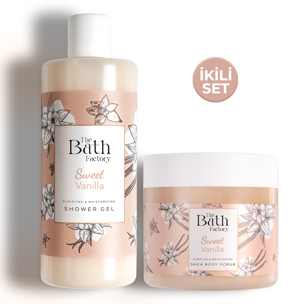 The Bath Factory Vanilyalı Vücut Peelingi + Vanilyalı Duş Jeli	