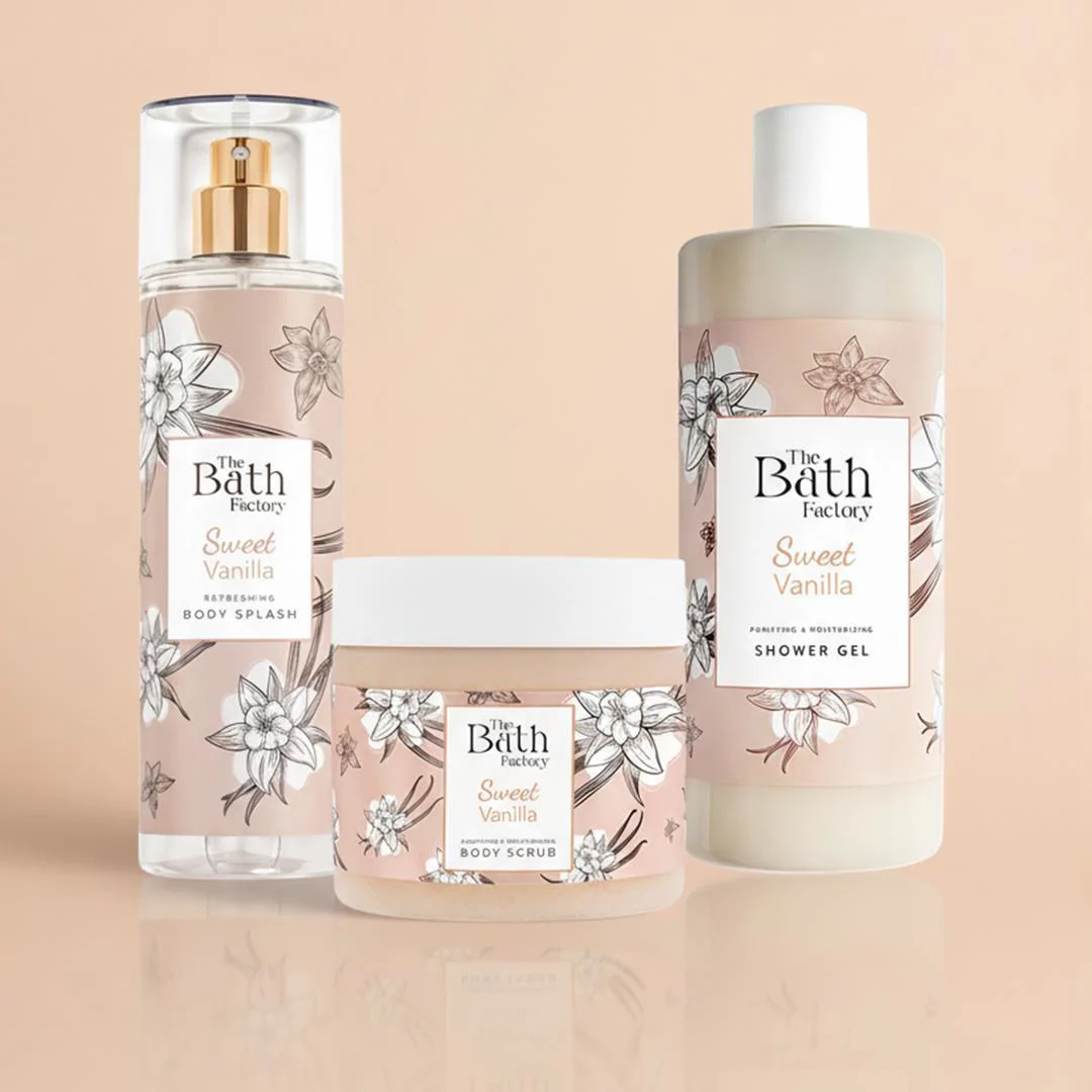 The Bath Factory Sweet Vanilla Duş Jeli + Vücut Peelingi + Vücut Spreyi