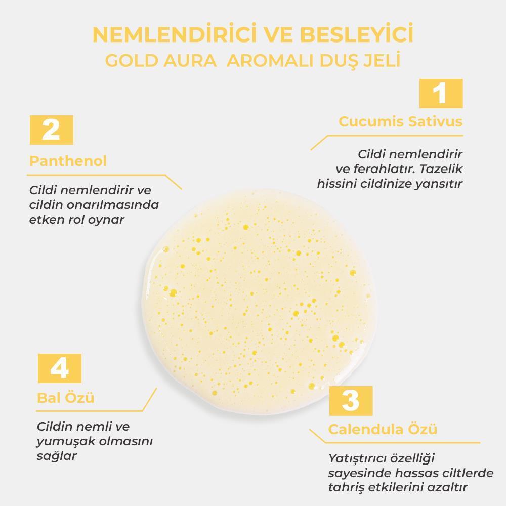 The Bath Factory Nemlendirici ve Besleyici Gold Aura Duş Jeli 400 ML