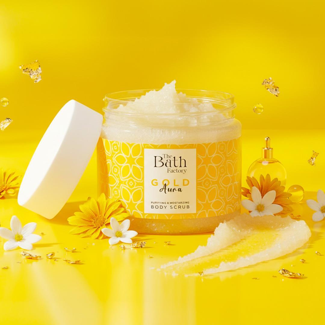 The Bath Factory Besleyici Arındırıcı Nemlendirici Gold Aura Vücut Peelingi 300 GR	 