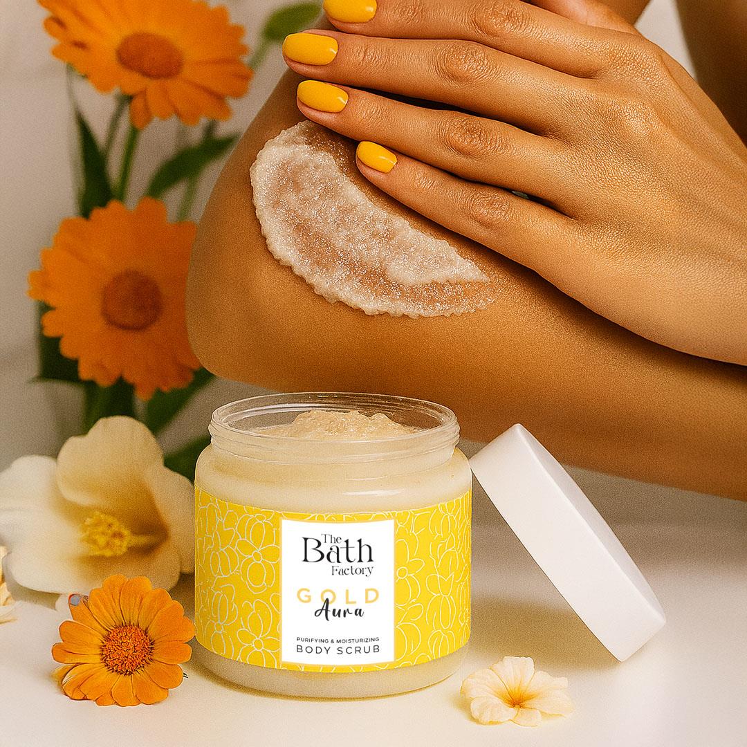 The Bath Factory Besleyici Arındırıcı Nemlendirici Gold Aura Vücut Peelingi 300 GR	 
