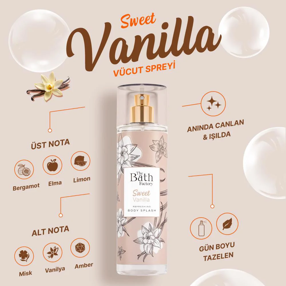 The Bath Factory Vanilyalı Vücut Spreyi 200 ML