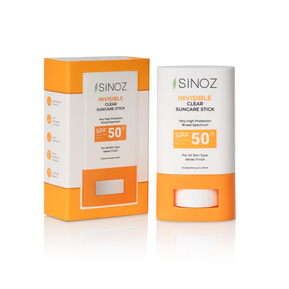 Sinoz SPF50+ Nemlendirici ve Yatıştırıcı Yüksek Korumalı Şeffaf Stick Güneş Kremi 15 gr