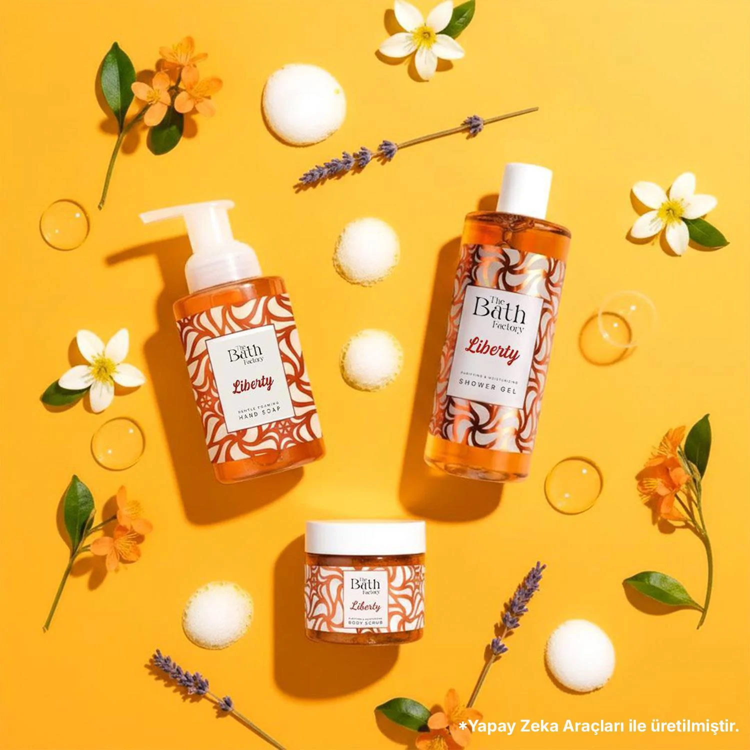 The Bath Factory Liberty Duş Jeli + Vücut Peelingi + Köpük Sabun