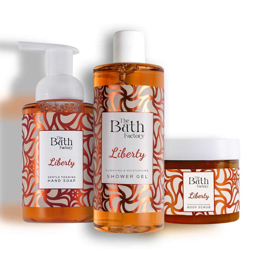 The Bath Factory Liberty Peeling + Liberty Duş Jeli + Liberty Köpük Sabun