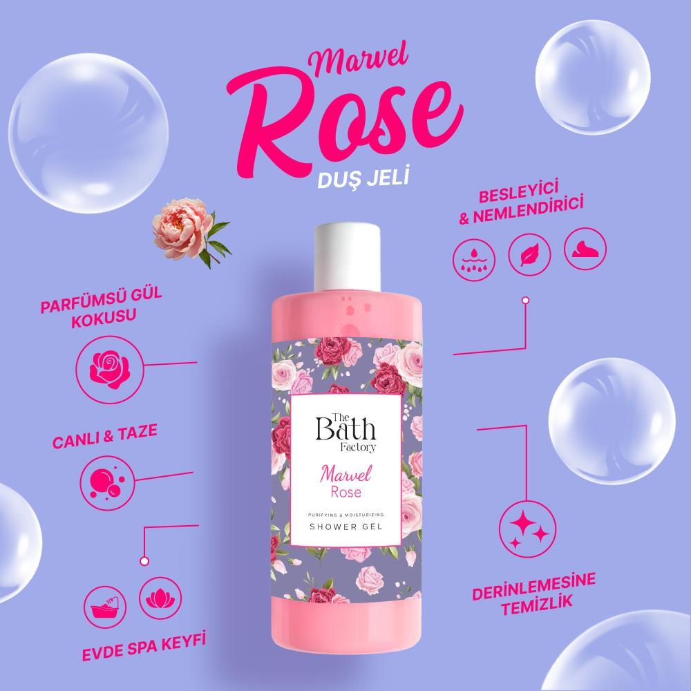 The Bath Factory Nemlendirici Ve Besleyici Marvel Rose Duş Jeli 400 ML