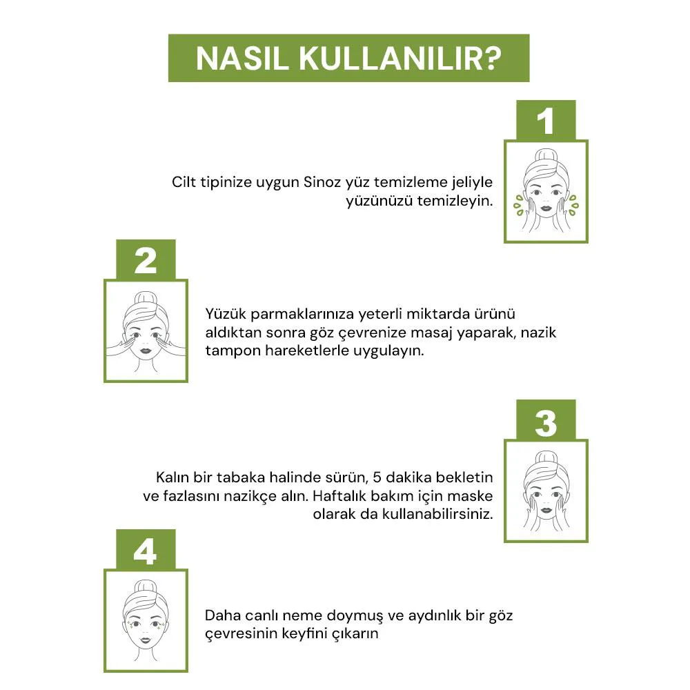 Sinoz Avokado Bomb Nemlendirici Canlandırıcı Kırışıklık Karşıtı Göz Çevresi Bakım Kremi 15 ml