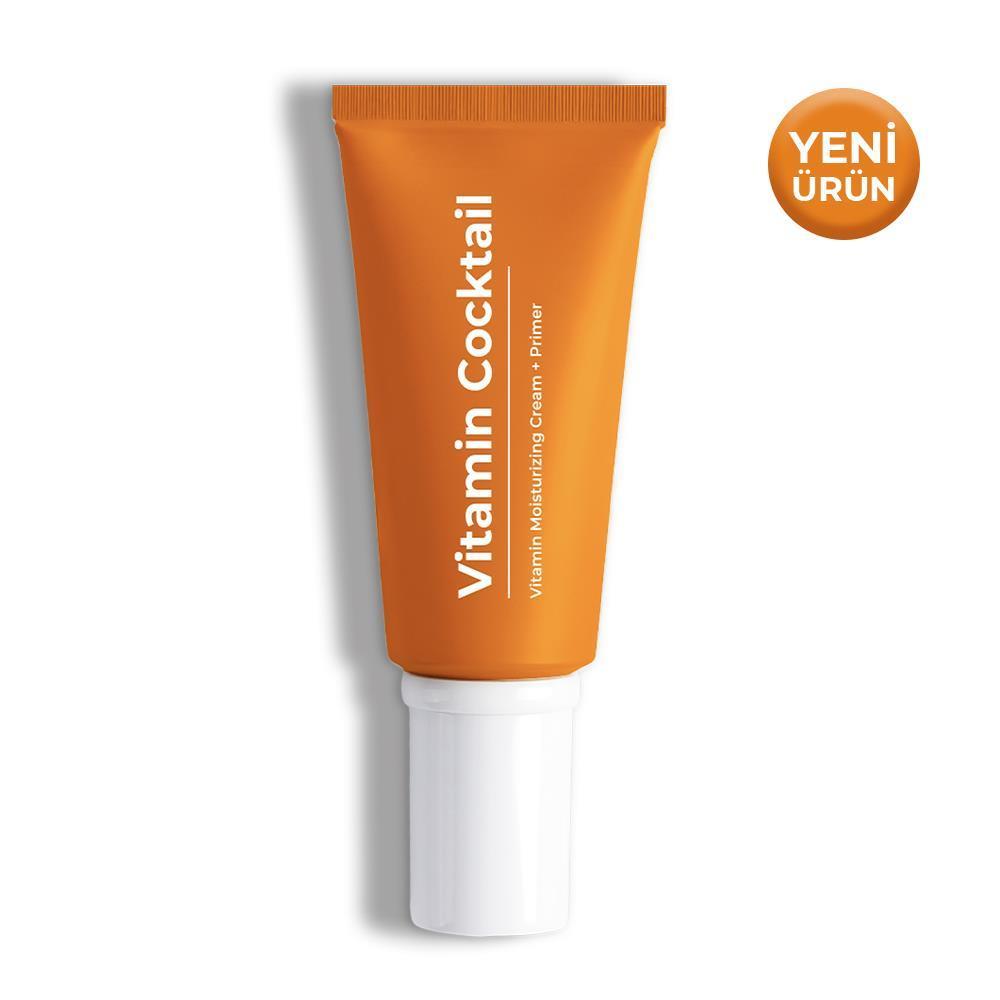 Sinoz Vitamin Kokteyl Nemlendirici Besleyici Onarıcı Yüz Kremi (Vitamin C+ B3 +B5 +E) ve Makyaj Bazı 50 ml