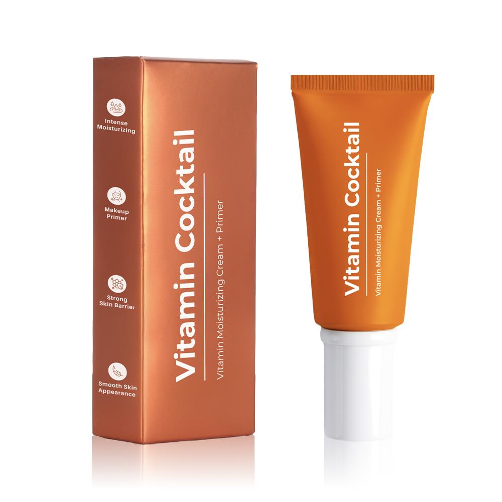 Sinoz Vitamin Kokteyl Nemlendirici Besleyici Onarıcı Yüz Kremi (Vitamin C+ B3 +B5 +E) ve Makyaj Bazı 50 ml