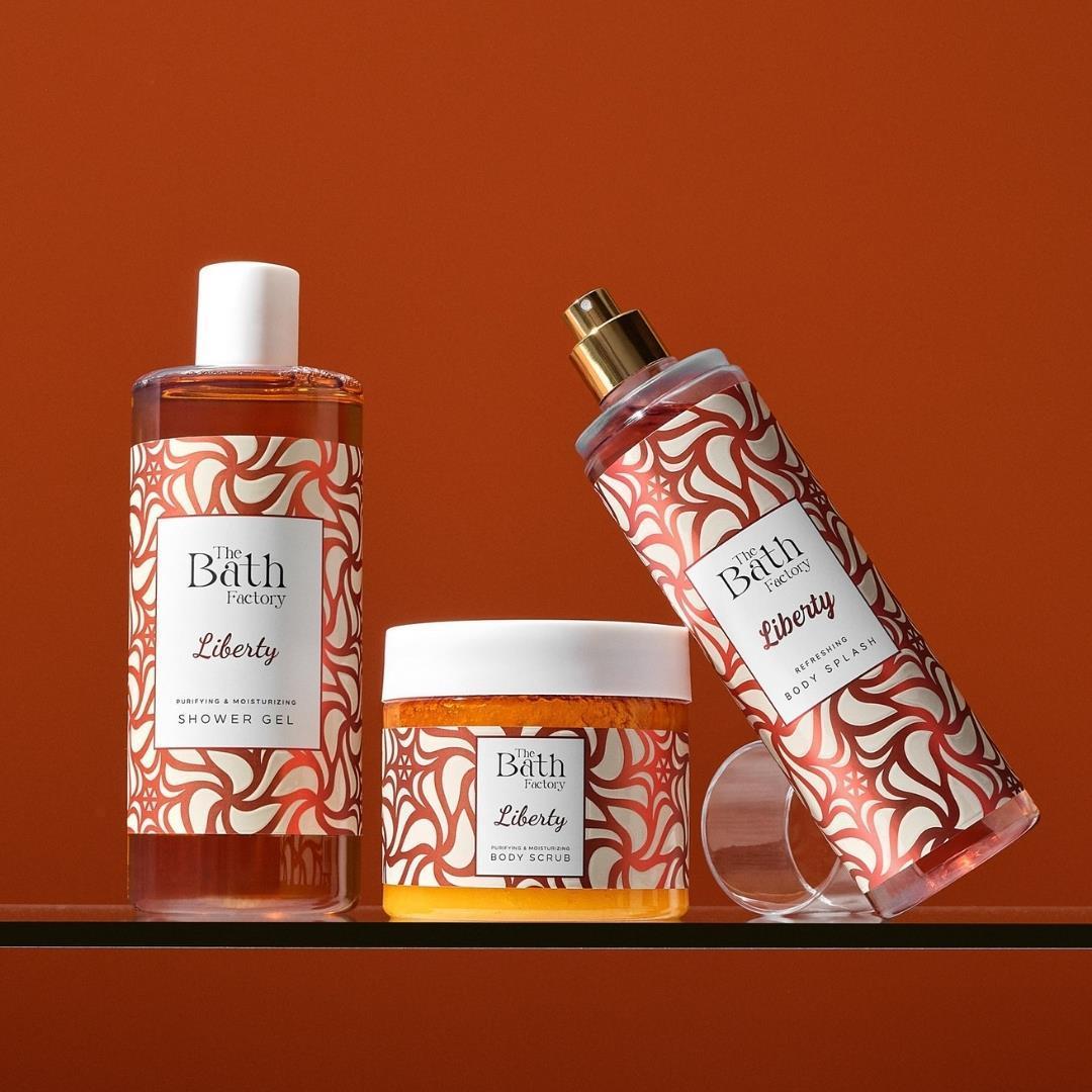 The Bath Factory Liberty Duş Jeli + Vücut Peelingi + Vücut Spreyi