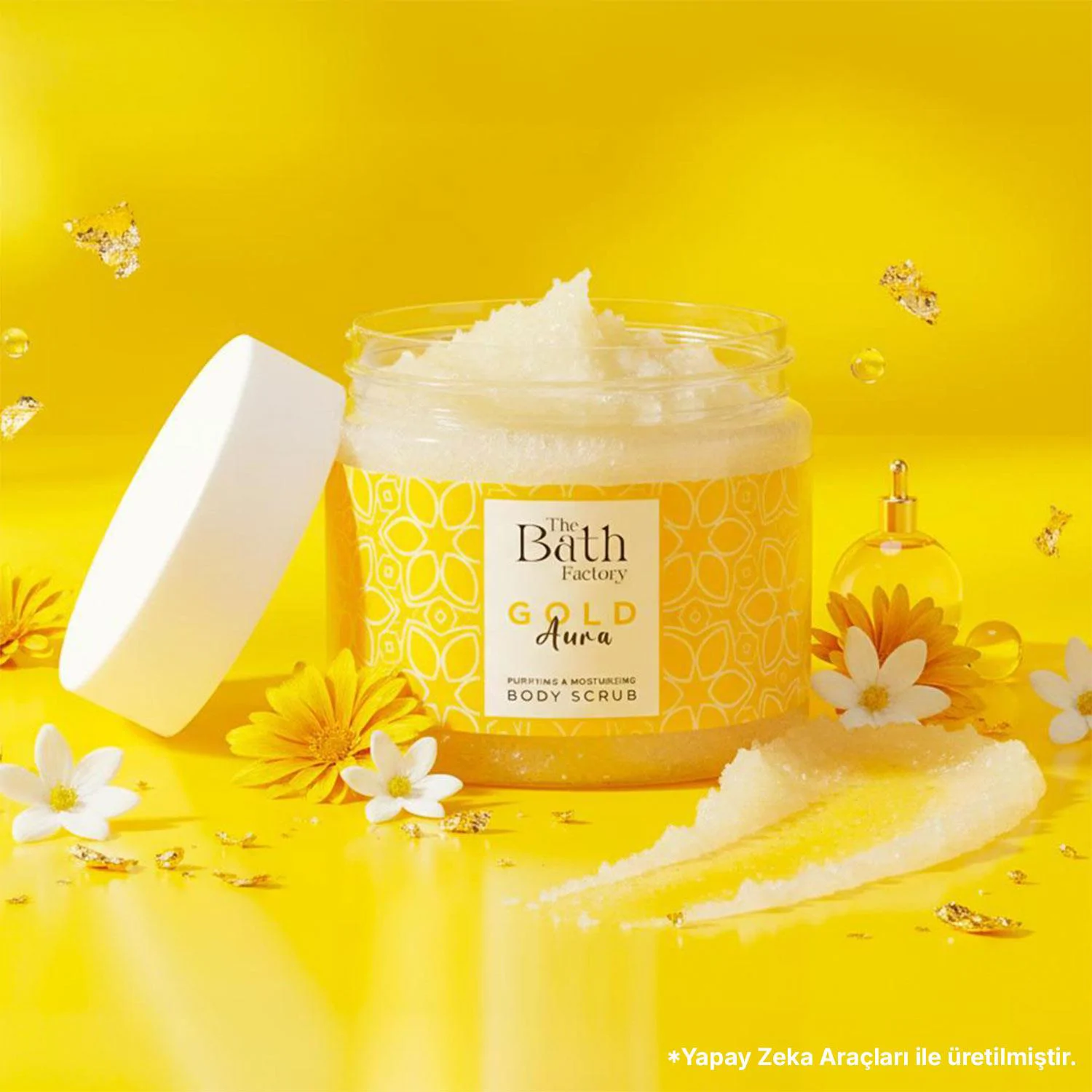 The Bath Factory Gold Aura Duş Jeli + Vücut Peelingi + Saç ve Vücut Spreyi