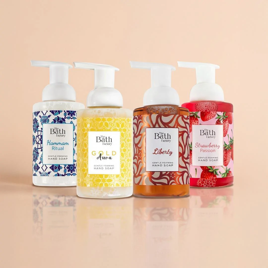 Köpük Sabun Seti 4'lü (Liberty+Hamam+Gold Aura+Çilek)