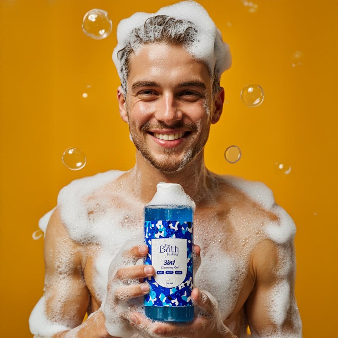 The Bath Factory 3 in 1 Erkekler için Saç Yüz Vücut Temizleme Jeli 400 ml