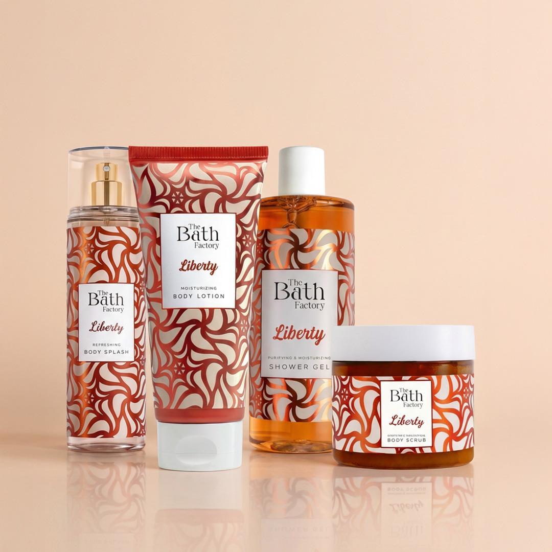 The Bath Factory Liberty Duş Jeli + Vücut Peelingi + Vücut Spreyi + Vücut Losyonu