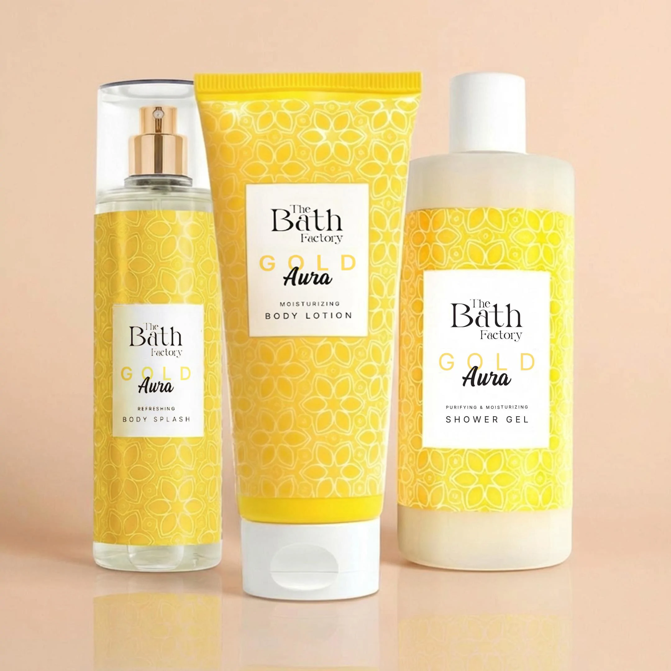 The Bath Factory Gold Aura Duş Jeli + Vücut Spreyi + Vücut Losyonu