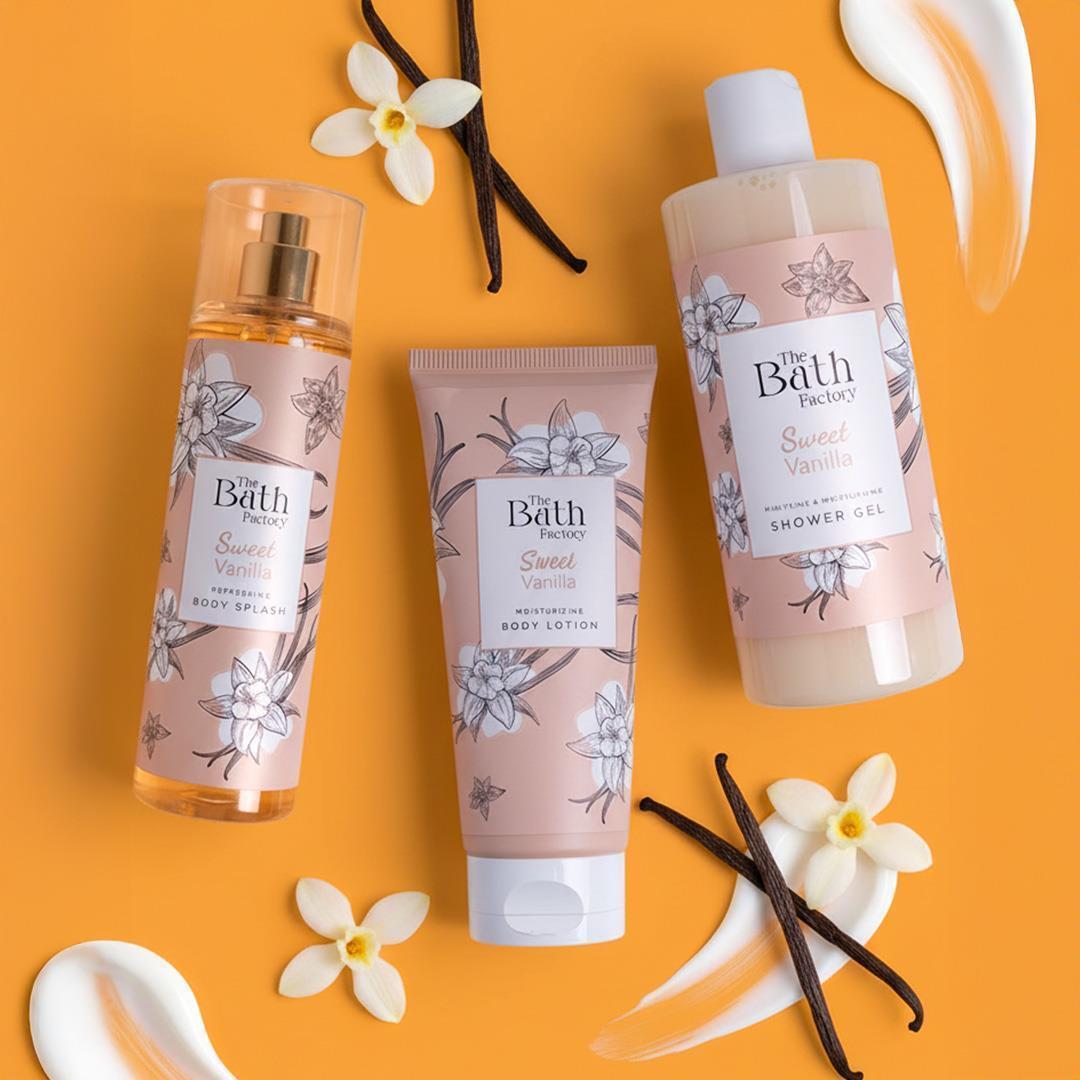 The Bath Factory Sweet Vanilla Duş Jeli + Vücut Spreyi + Vücut Losyonu