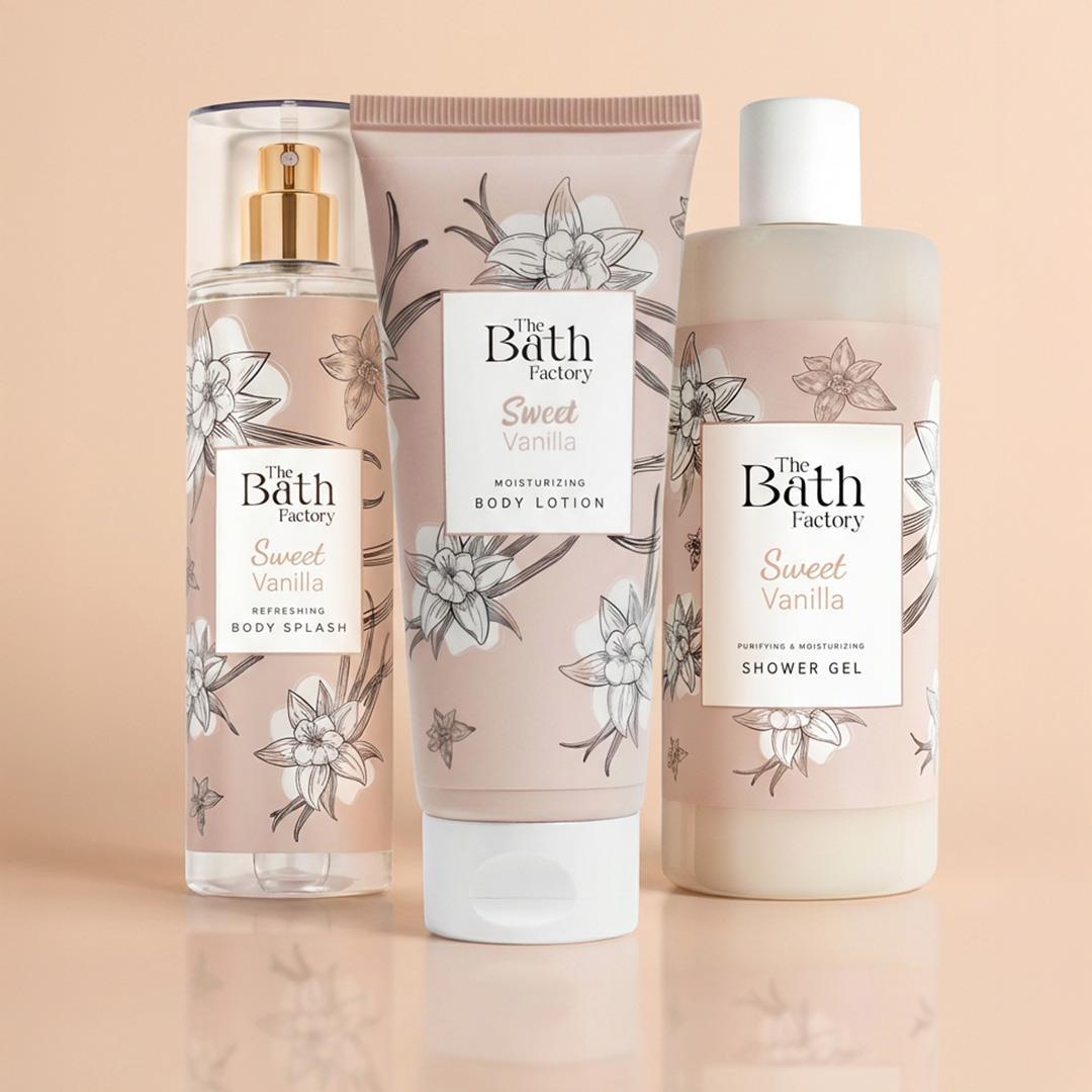 The Bath Factory Sweet Vanilla Duş Jeli + Sweet Vanilla Vücut Spreyi + Sweet Vanilla Vücut Losyonu