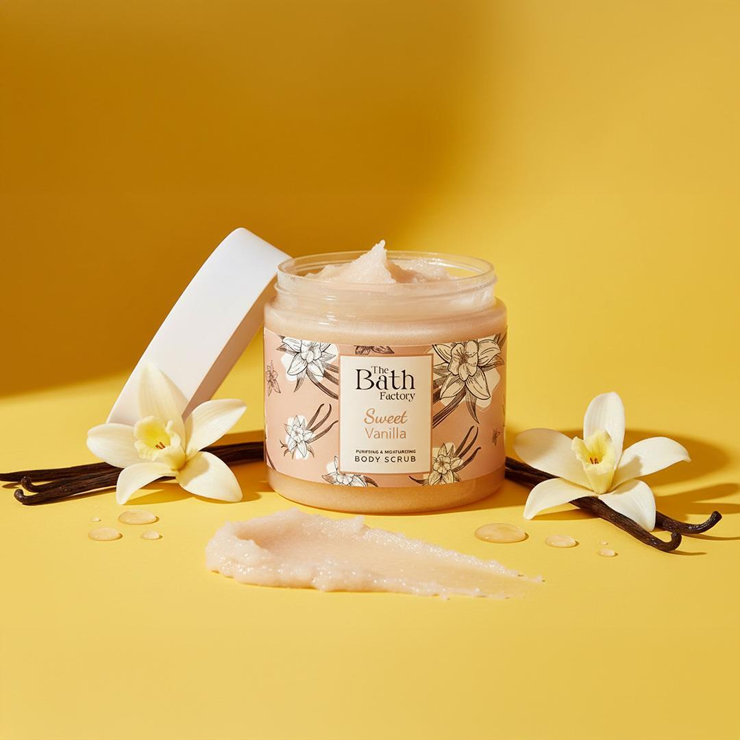 The Bath Factory Sweet Vanilla Duş Jeli + Sweet Vanilla Vücut Peelingi + Sweet Vanilla Vücut Spreyi + Sweet Vanilla Vücut Losyonu