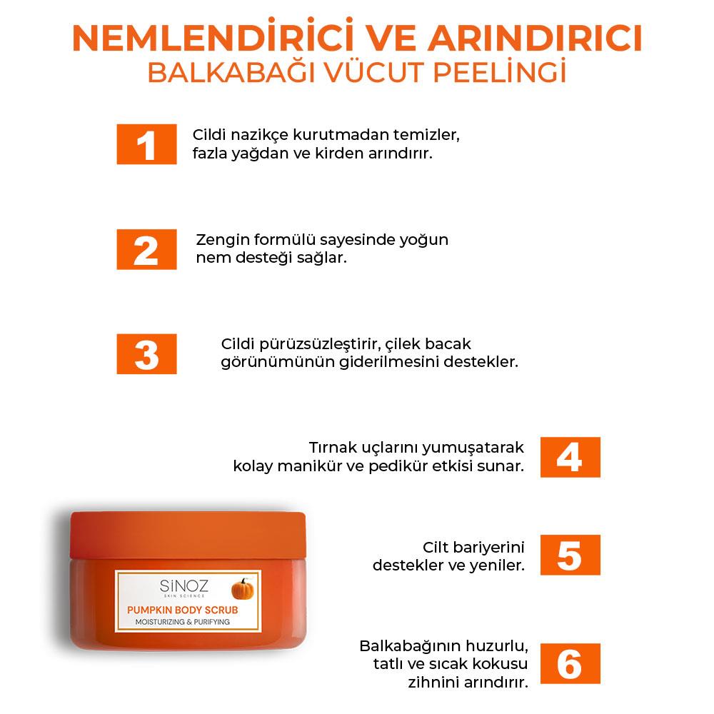 Sinoz Nemlendirici ve Arındırıcı Balkabağı Vücut Peelingi 300 gr