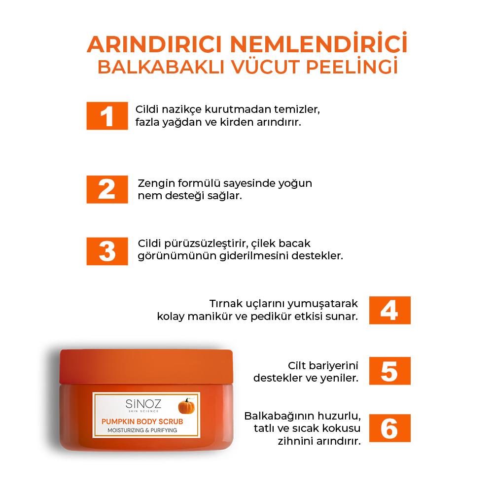 Sinoz Nemlendirici ve Arındırıcı Balkabağı Vücut Peelingi 300 gr