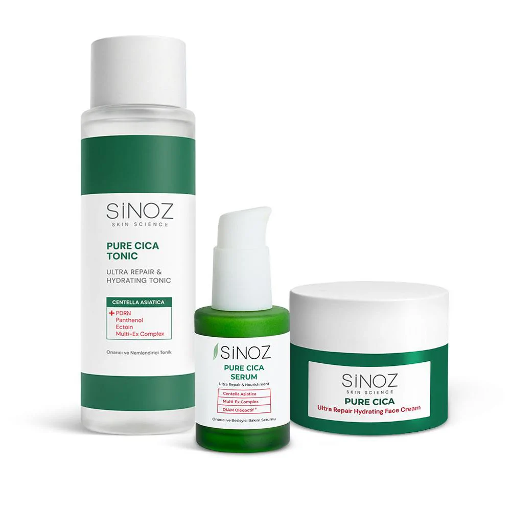 Sinoz Pure Cica Ultra Onarıcı Yoğun Nemlendirici 3'lü Bakım Seti