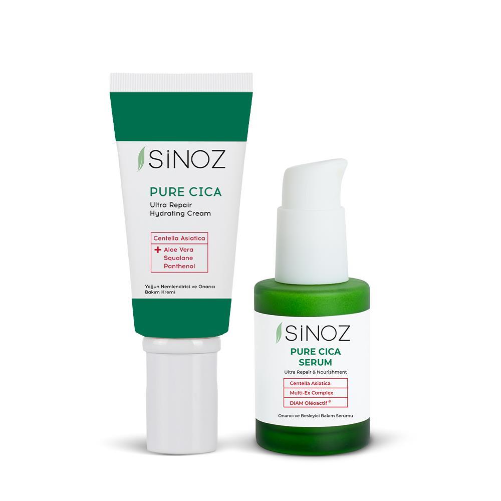Sinoz Pure Cica Ultra Onarıcı Yoğun Nemlendirici 2'li Bakım Seti