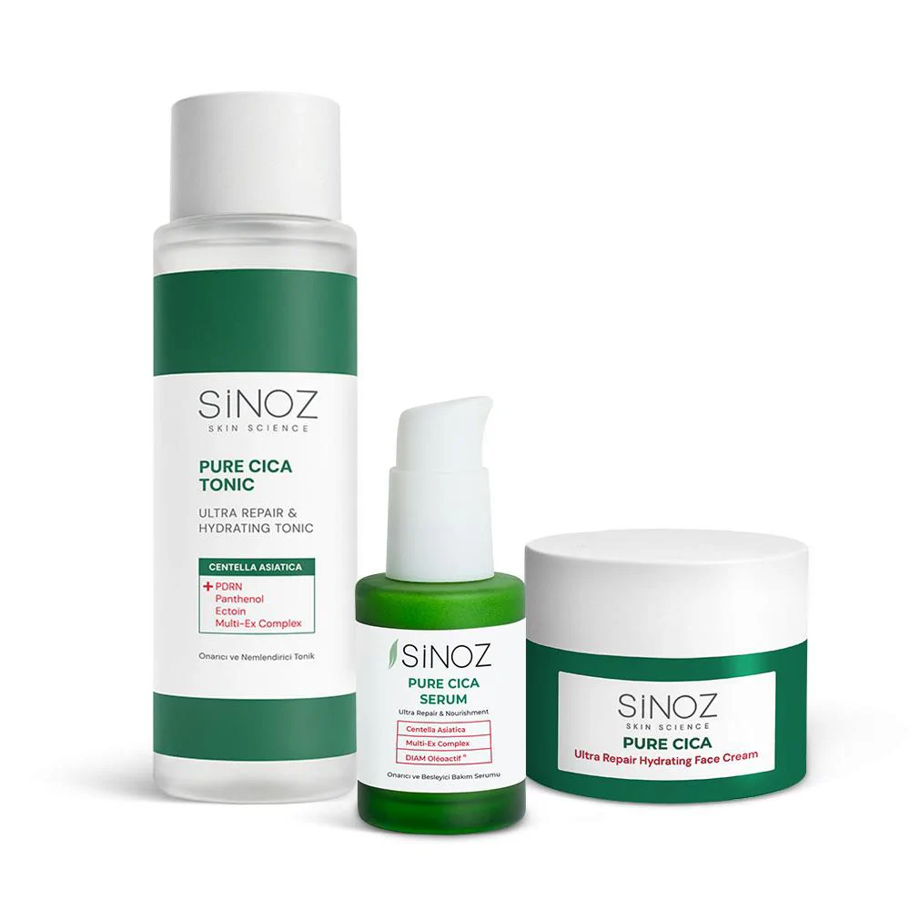 Sinoz Pure Cica Ultra Onarıcı Yoğun Nemlendirici 3'lü Bakım Seti