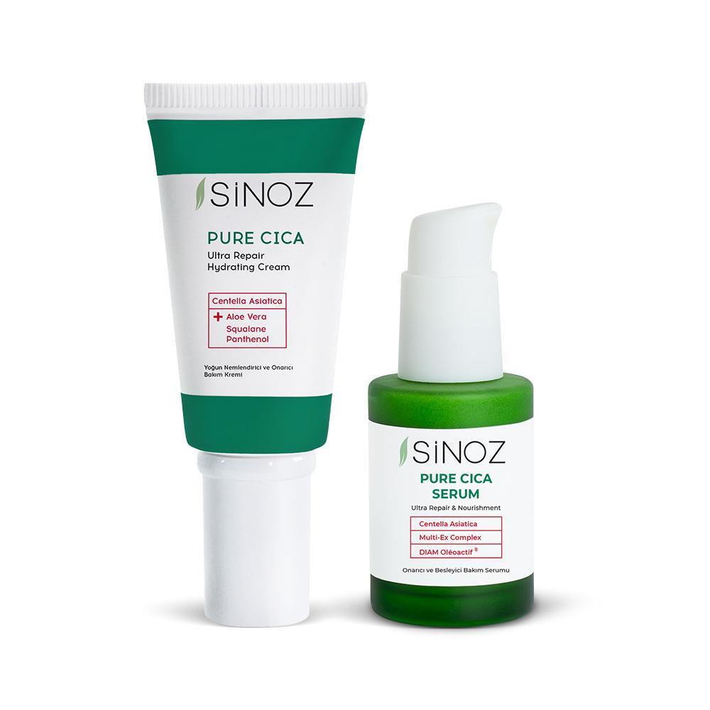Sinoz Pure Cica Ultra Onarıcı Yoğun Nemlendirici 2'li Bakım Seti