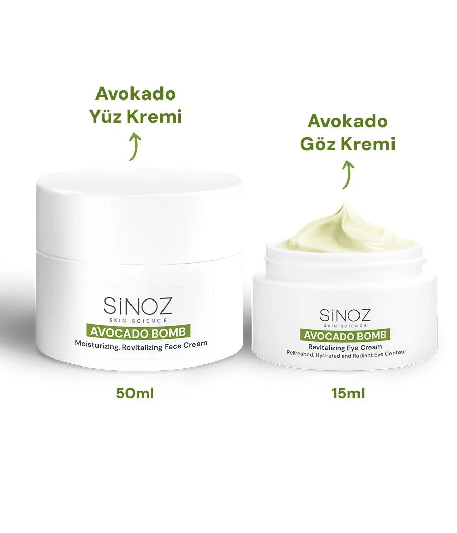 Sinoz Avokado Bomb Yoğun Nemlendirici Yüz Kremi & Göz Kremi 2'li