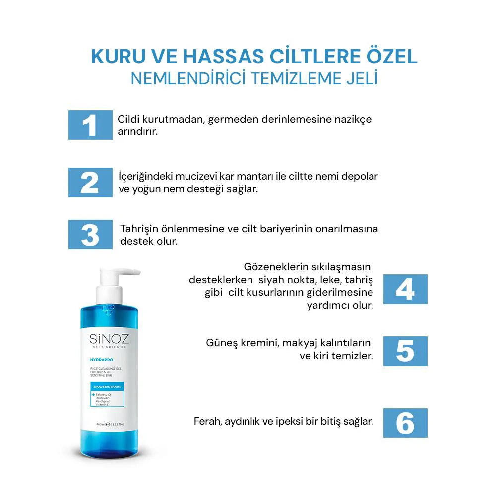 Sinoz Hydrapro Temizleyici ve Nemlendirici 2’li Bakım Seti